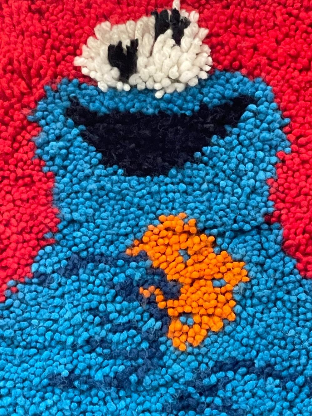 Sesame Street Cookie Monster Latch Hook Rug 15x15" Floor Mat ~ 260718-SM 838